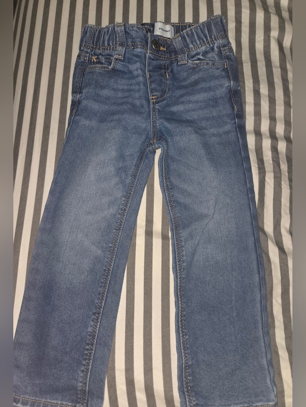 Old Navy Blue Elastic Waist Straight Jeans for Kids